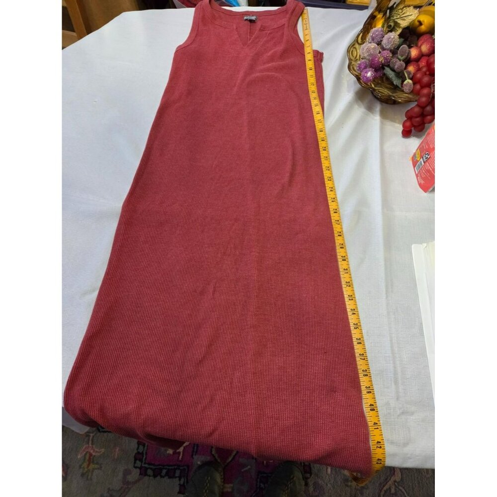 Alls Creek Womens Ribbed Burgundy Sleeveless Knit Tank Dress Size M
